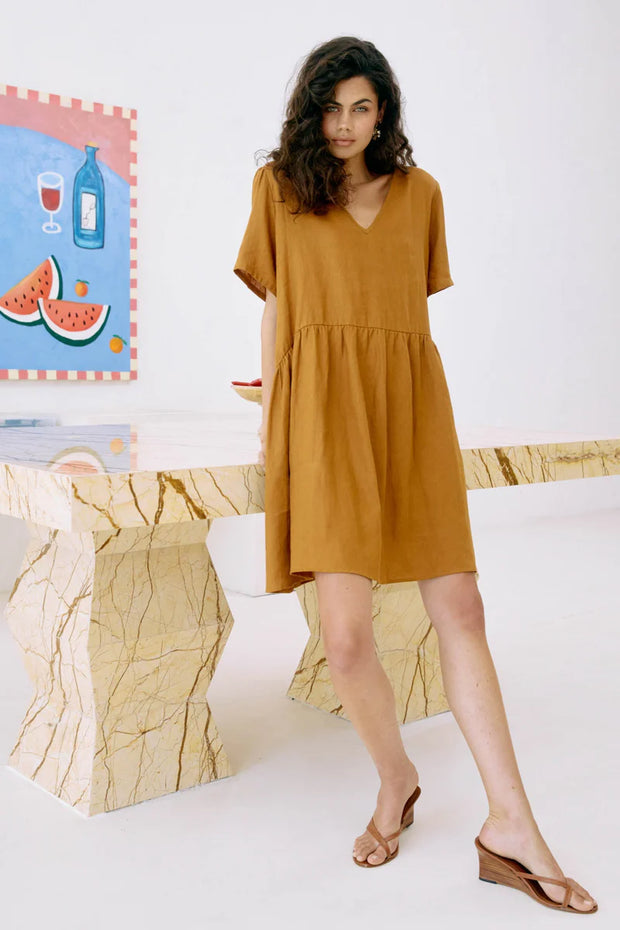 Miramar Midi Dress Caramel