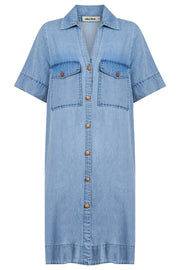 Melenia Denim Shirt Dress -Denim
