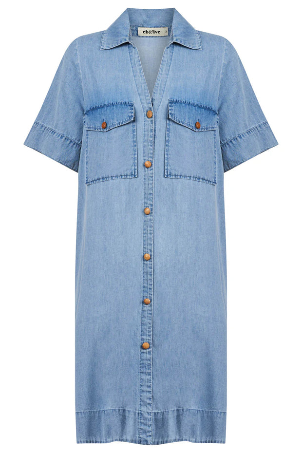 Melenia Denim Shirt Dress -Denim