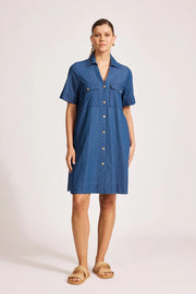 Melenia Denim Shirt Dress Indigo