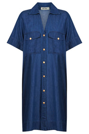 Melenia Denim Shirt Dress Indigo
