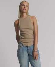 Distressed Ramone Rib Tank - Sand