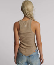 Distressed Ramone Rib Tank - Sand