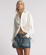 One Teaspoon Boys Club Blue Belted Denim Mini Skirt