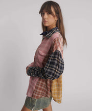 One Teaspoon Panelled Oversized Flannel Shirt