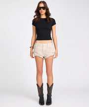 Bandits Low Waist Denim Shorts - Stone- One Teaspoon