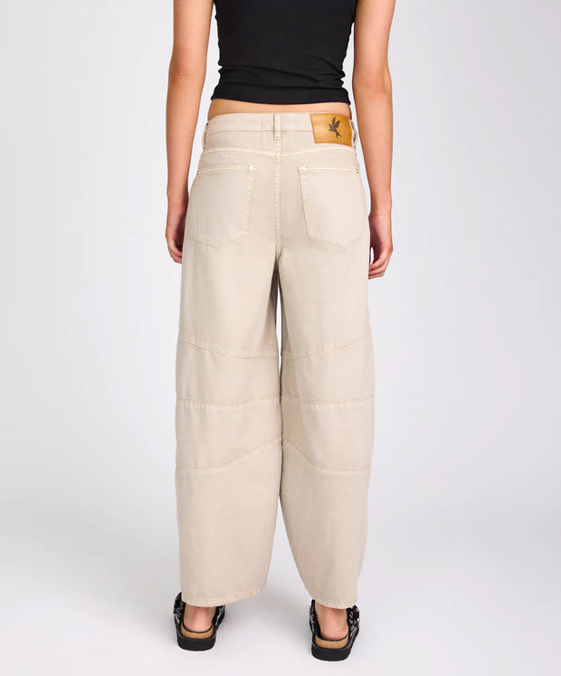 Barrel Mid Waist Wide Leg Denim Jeans - Stone Colour -One Teaspoon