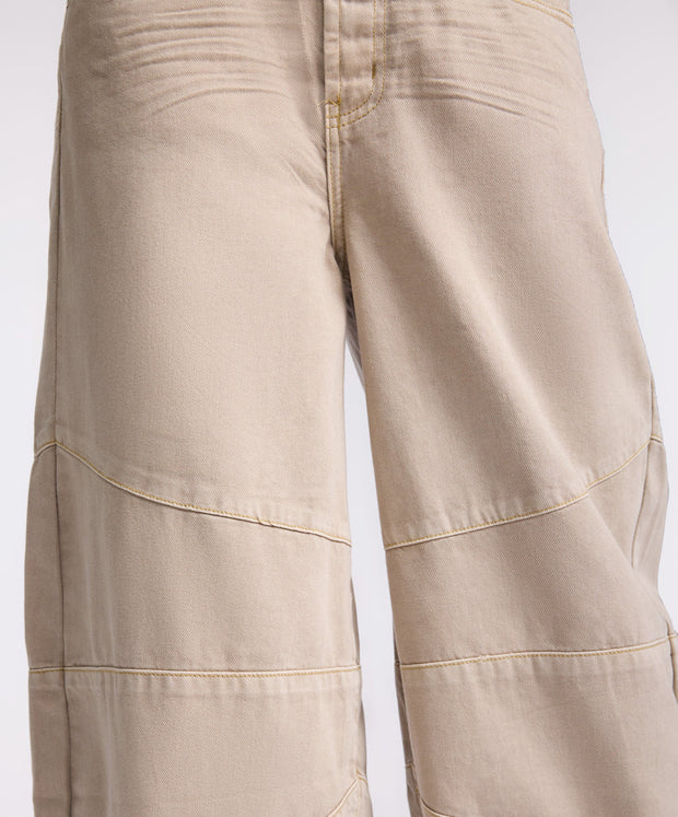 Barrel Mid Waist Wide Leg Denim Jeans - Stone Colour -One Teaspoon