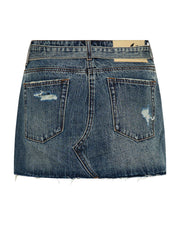 One Teaspoon Boys Club Blue Belted Denim Mini Skirt