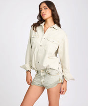 Everyday Denim Shirt - Antique White-One Teaspoon