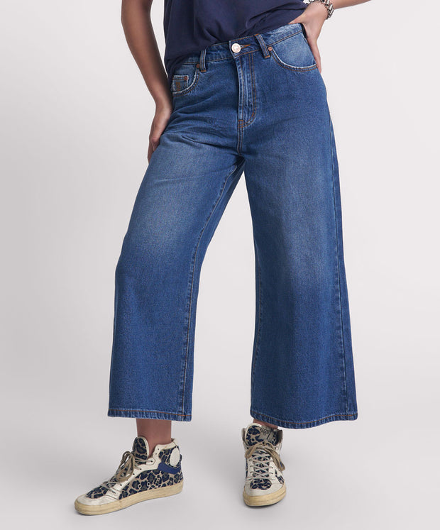 One Teaspoon Deep Pacifica Love Machine Super Wide Cropped Jean