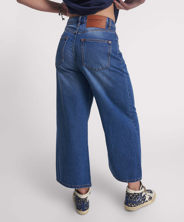 One Teaspoon Deep Pacifica Love Machine Super Wide Cropped Jean