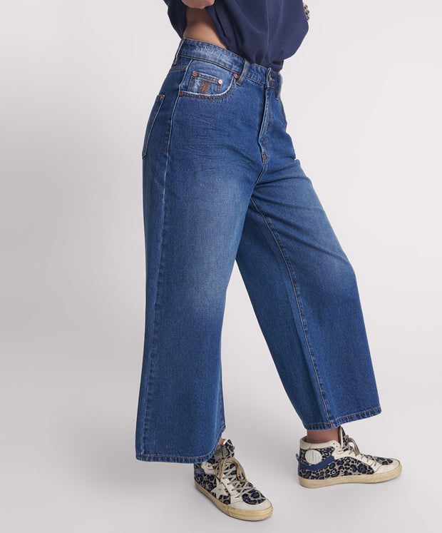 One Teaspoon Deep Pacifica Love Machine Super Wide Cropped Jean