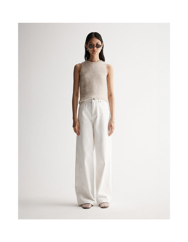 Elka Abigail Knit Tank White Marle