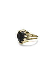 Love Claw Drop Ring - Onyx Gold Plated