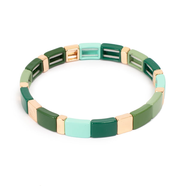 3016-0220 - Enamel Bracelet Clover Green