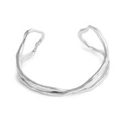 3018-0717 Raw Crossover Bracelet Silver