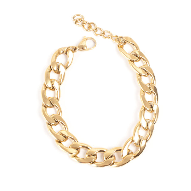 Pure Steel Curb Chain Bracelet - Gold