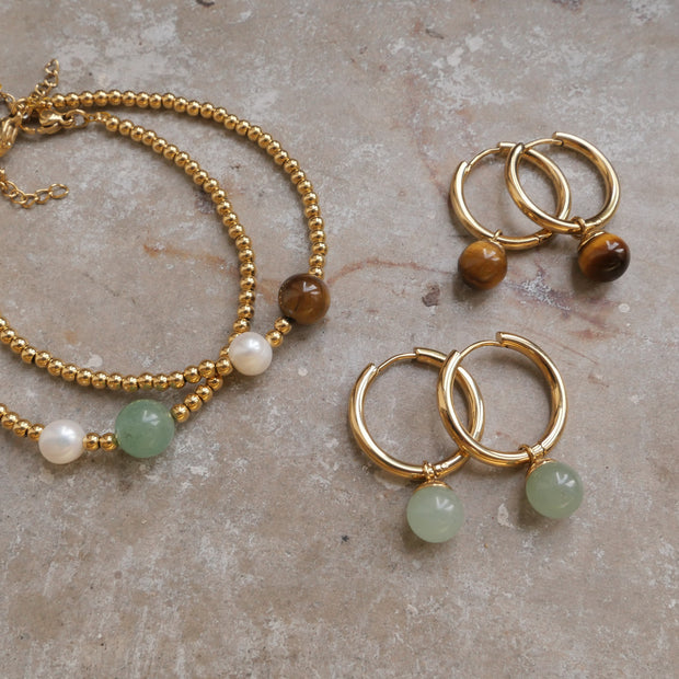 3046-0108 - Bracelet Green / Pearl