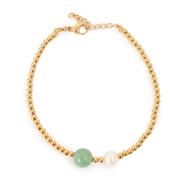 3046-0108 - Bracelet Green / Pearl