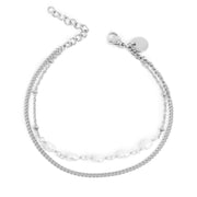 3047-0021 Pure Steel Anklet with Freshwater Pearls