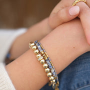 3048-0005 - Beaded Bracelet Blue Gold