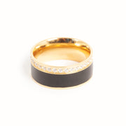 4046-0082 Enamel Black Ring Steel 14K