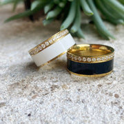 4046-0082 Enamel Black Ring Steel 14K