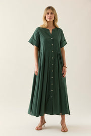 Aurora Pleat Maxi Myrtle Dress
