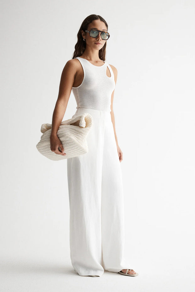 Mahina White Wide Leg Pant