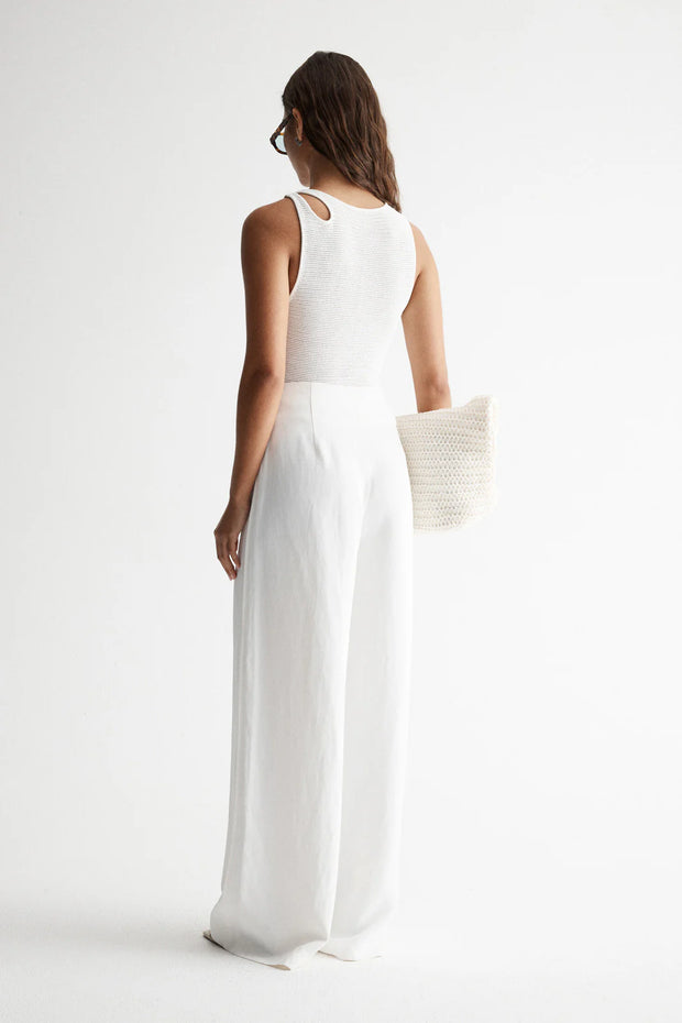 Mahina White Wide Leg Pant