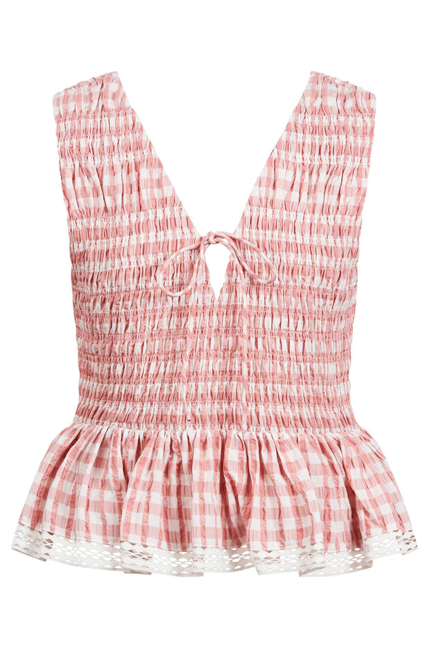 Esther Shirred Tank Pink