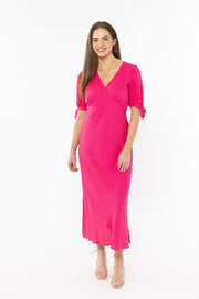 Smart Dress - Hot Pink Linen