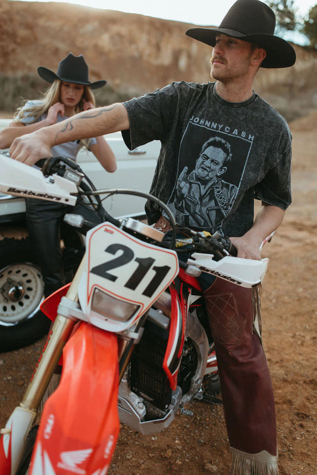 Far Mer Man in Black Tee
