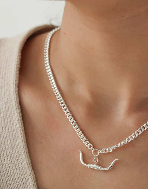 Trailblazer Longhorn Necklace Sterling Silver