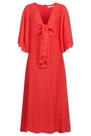 Haven Baja Tie Midi Dress Punch