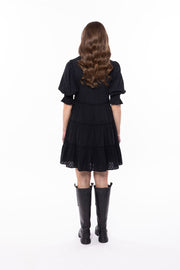 Claire Tiered Mini Dress - Black