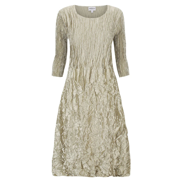 Alquema 3/4 Sleeve Smash Pocket Dress  Metallic Elm