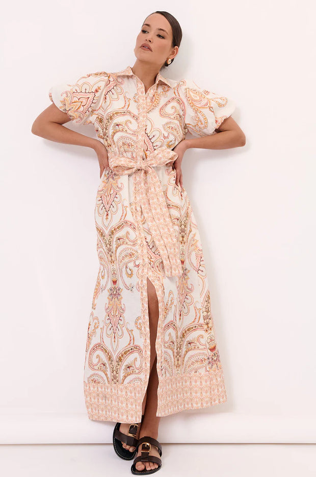 Sarafina Linen Maxi Shirt Dress