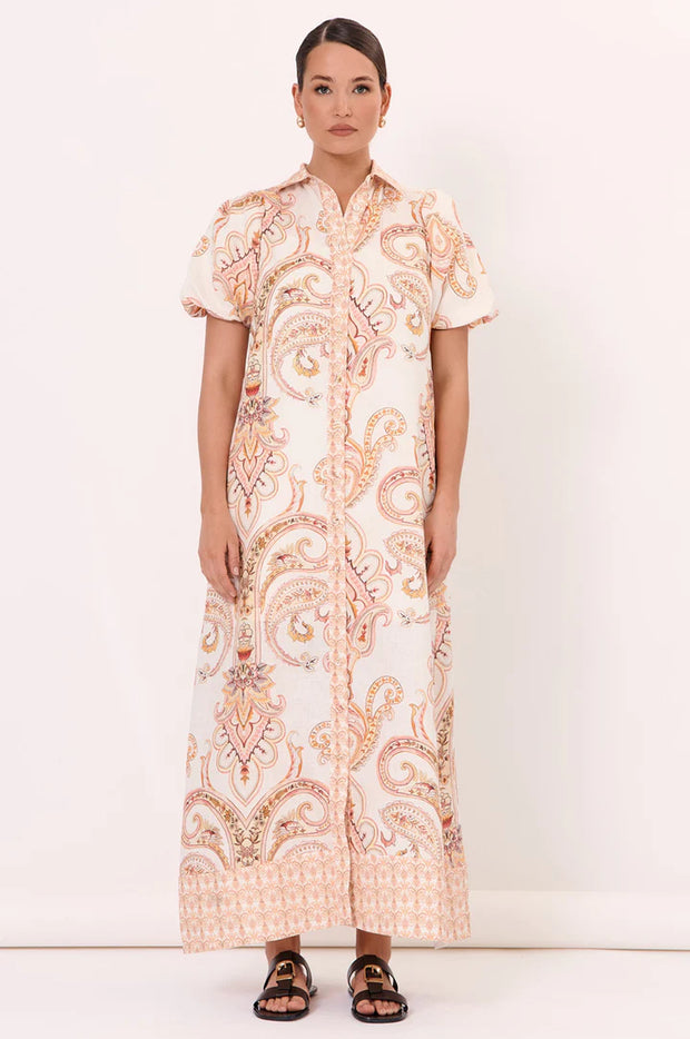 Sarafina Linen Maxi Shirt Dress