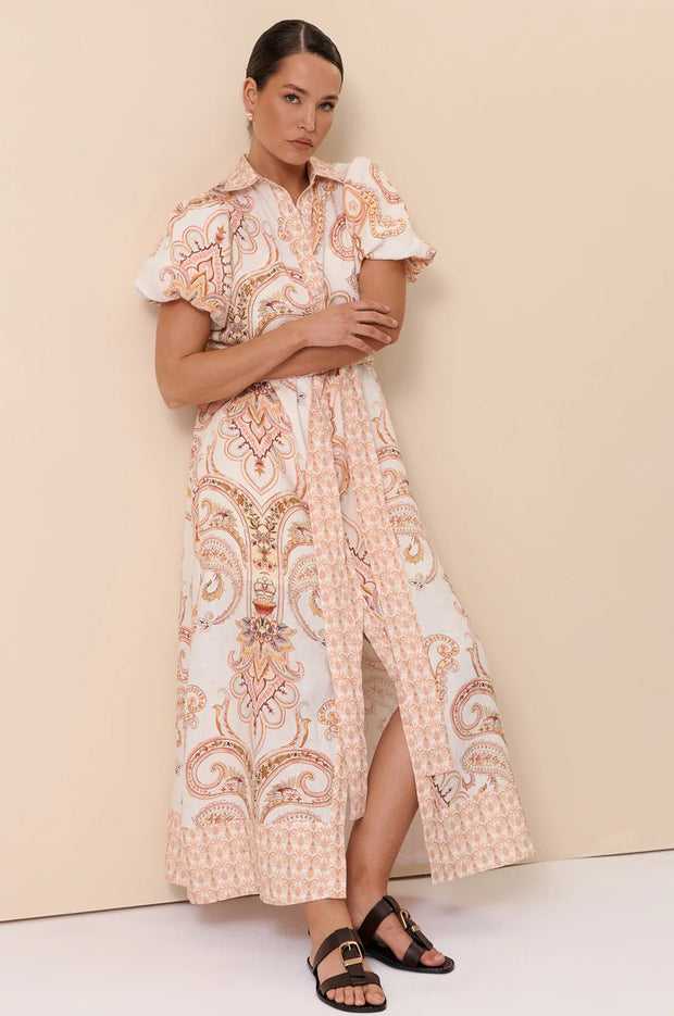 Sarafina Linen Maxi Shirt Dress