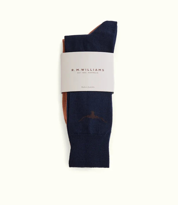 R.M.Willams Longhorn Socks 3 pack Mocha Indigo
