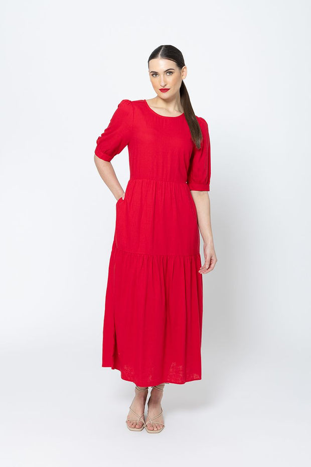 Prediction SS Maxi Dress - Red