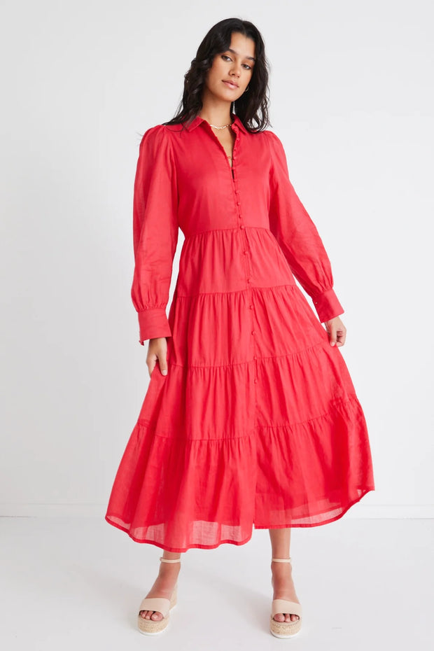 Adair Cherry Shirt Style Dress