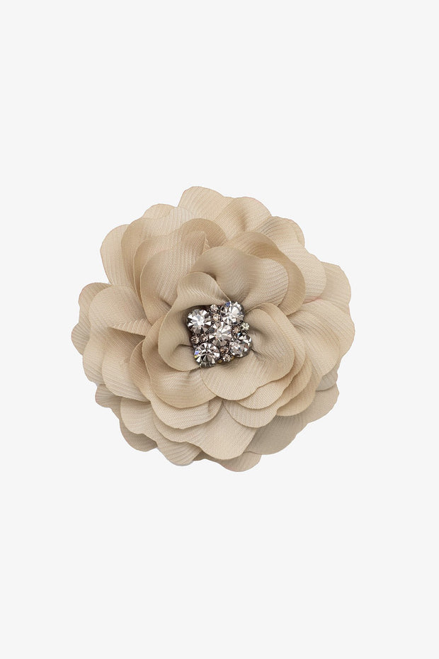 Antler Taupe Flower Brooch | Clip
