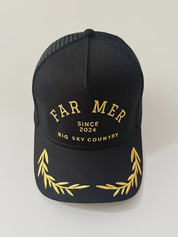Far Mer Black & Gold Trucker Cap