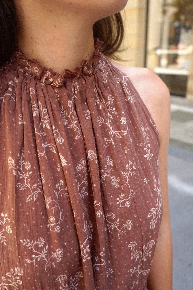 Indi & Cold  Chocolate Floral Dress