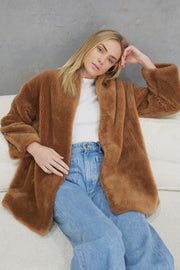 Matilda Wool Teddy Coat - Cinnamon