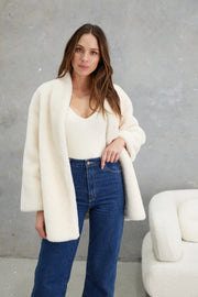 Matilda Wool Teddy Coat - Winter White