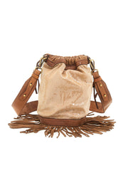 Rebecca Leather Bucket Bag - Cognac